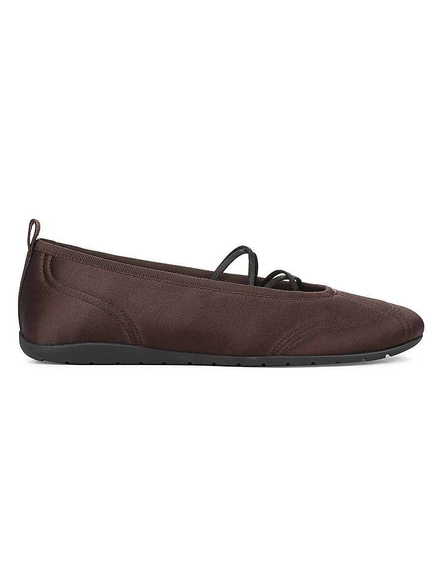 Women's Coralie Satin Ballet Flats - Ganache - Size 11