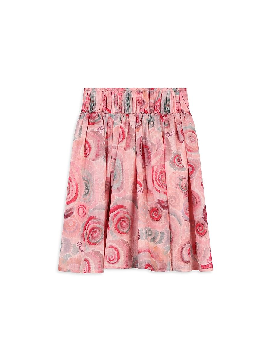 Little Girl's & Girl's Ceremonie Spiral Print Skirt - Pink - Size 5