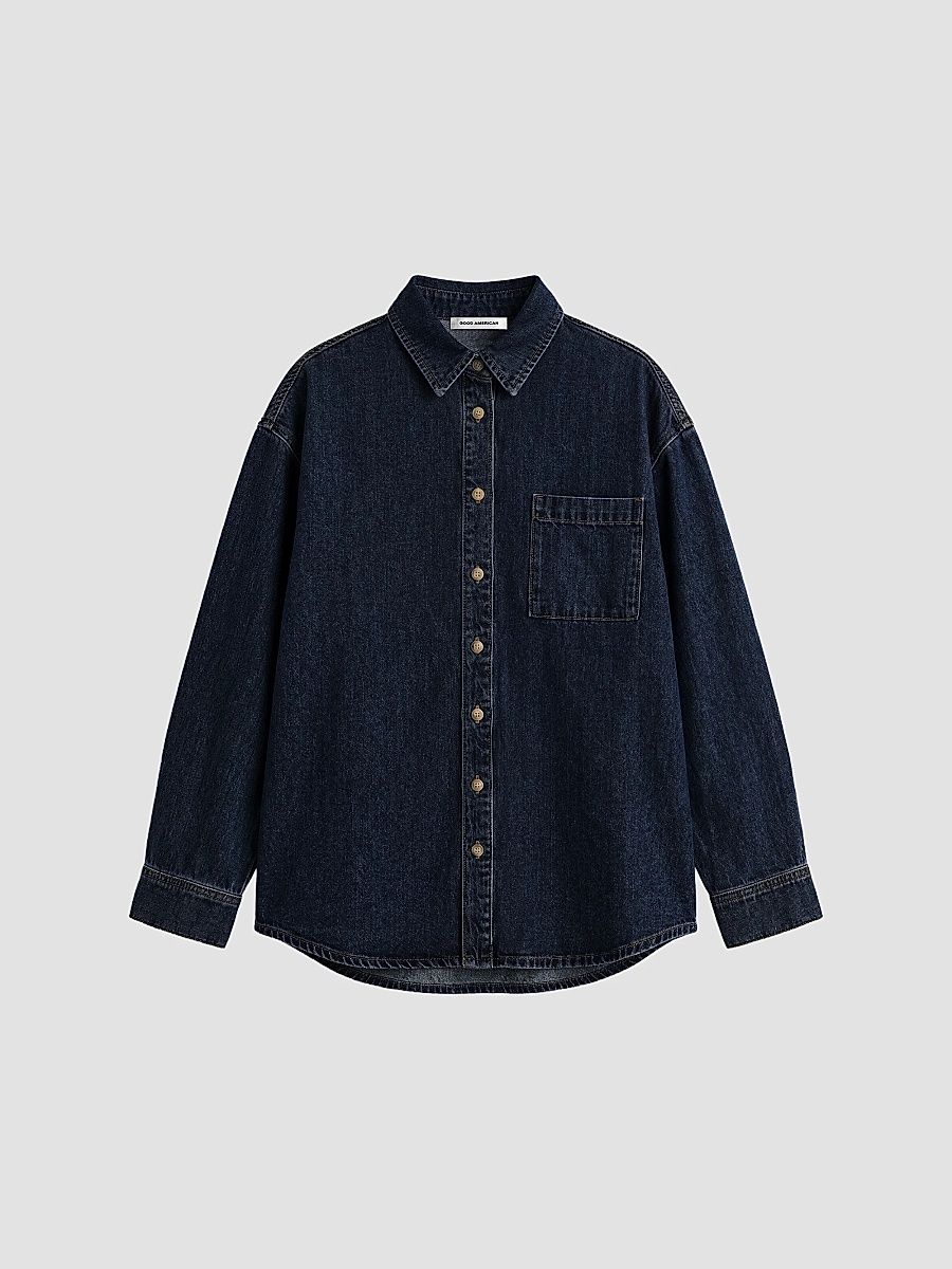 Women's Cotton Denim Drop-Shoulder Shirt - Alcove - Size XS