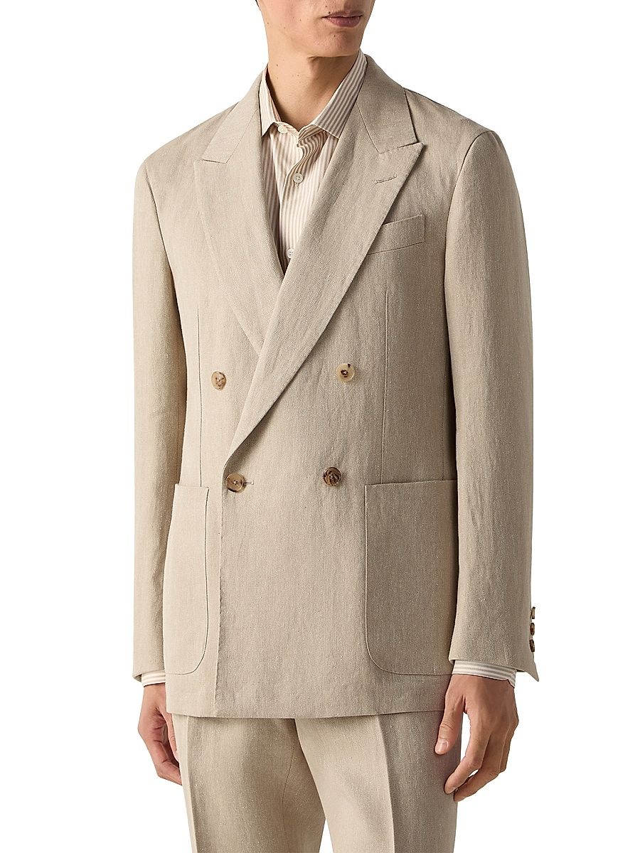 Men's Oasi Lino Jacket - Light Taupe - Size 46