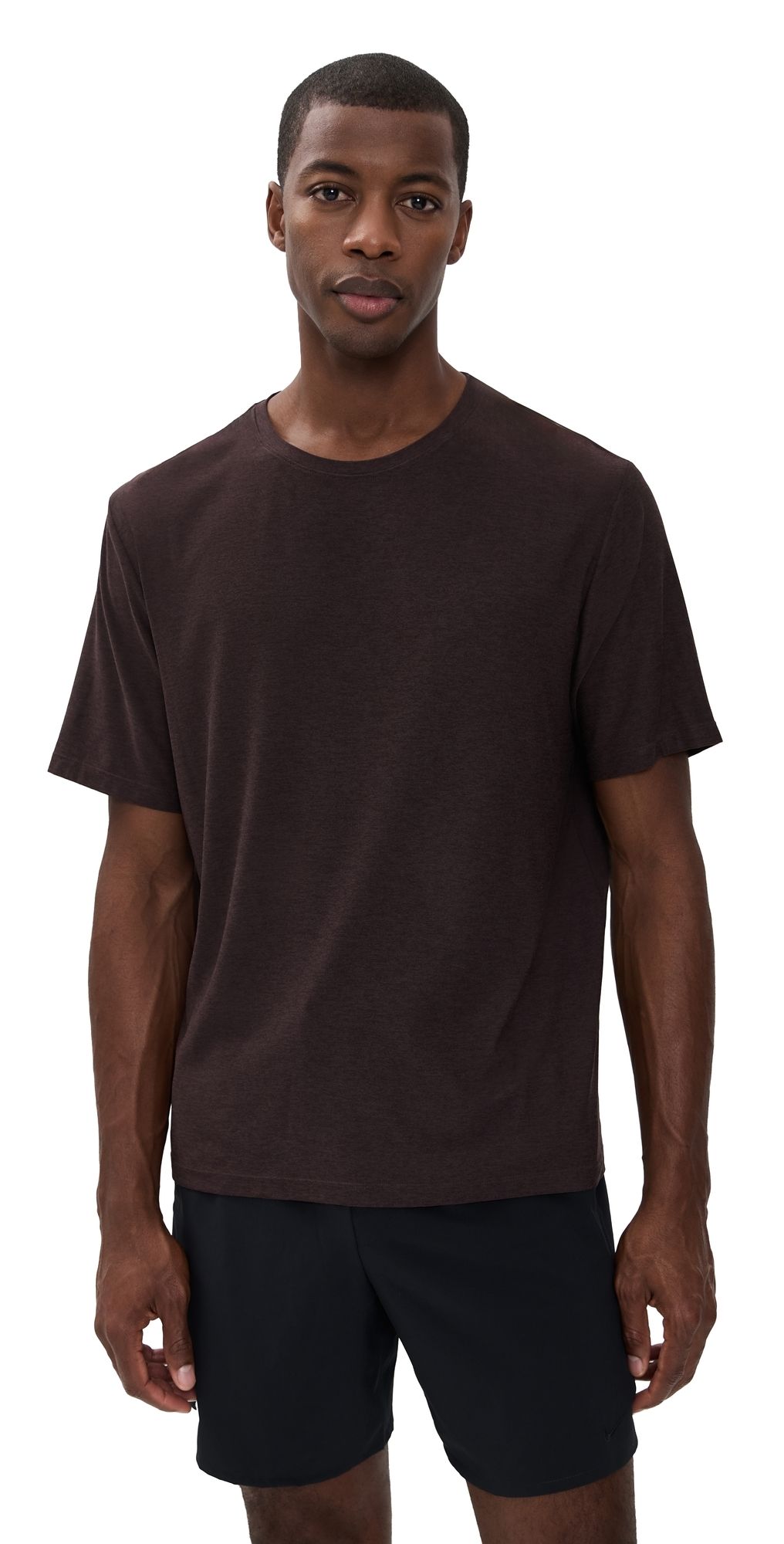 Beyond Yoga Always Beyond Crew Tee 2.0 DARK CHOCOLATE HEATHER L