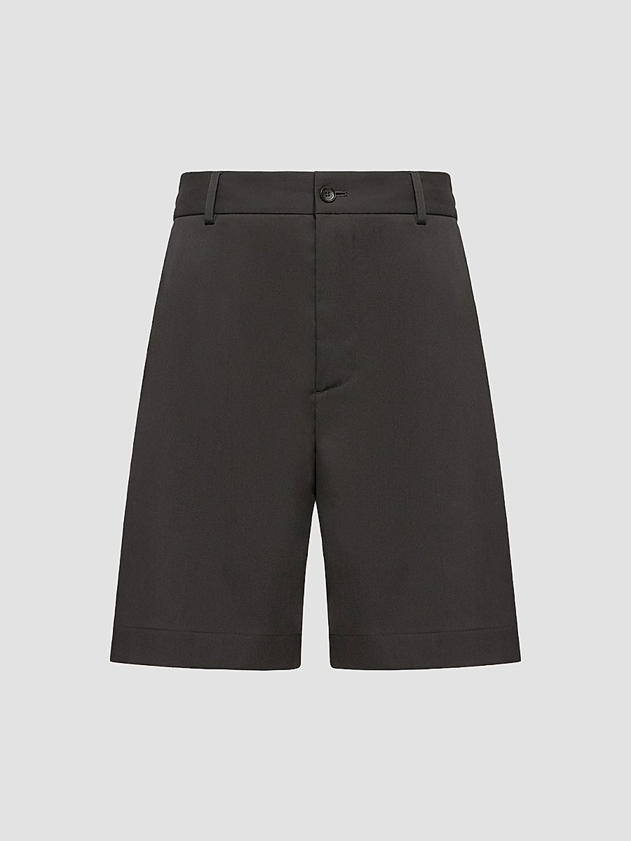 Men's Shorts in Wool Blend Gabardine - Black - Size XL
