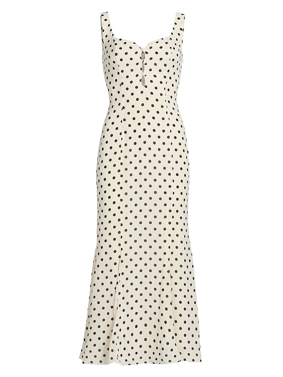 Women's Laine Polka Dot Midi-Dress - Portofino - Size 8