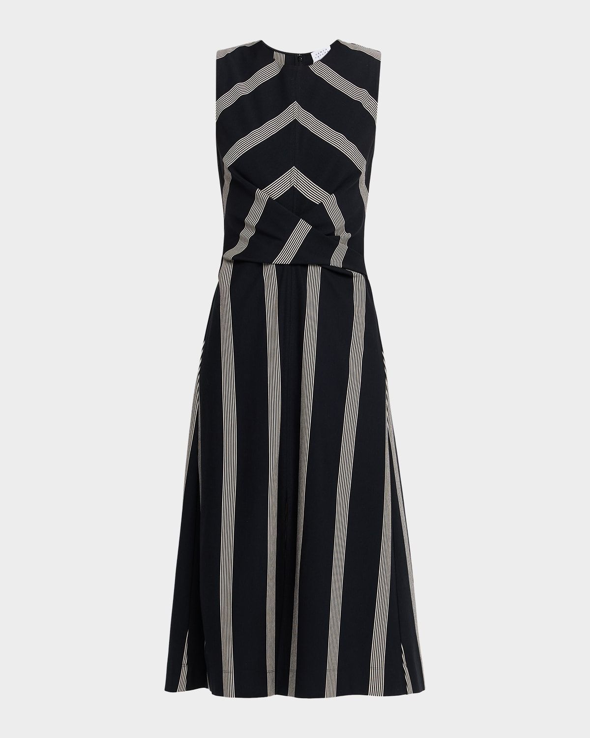 Theo Stripe Ponte Midi Dress