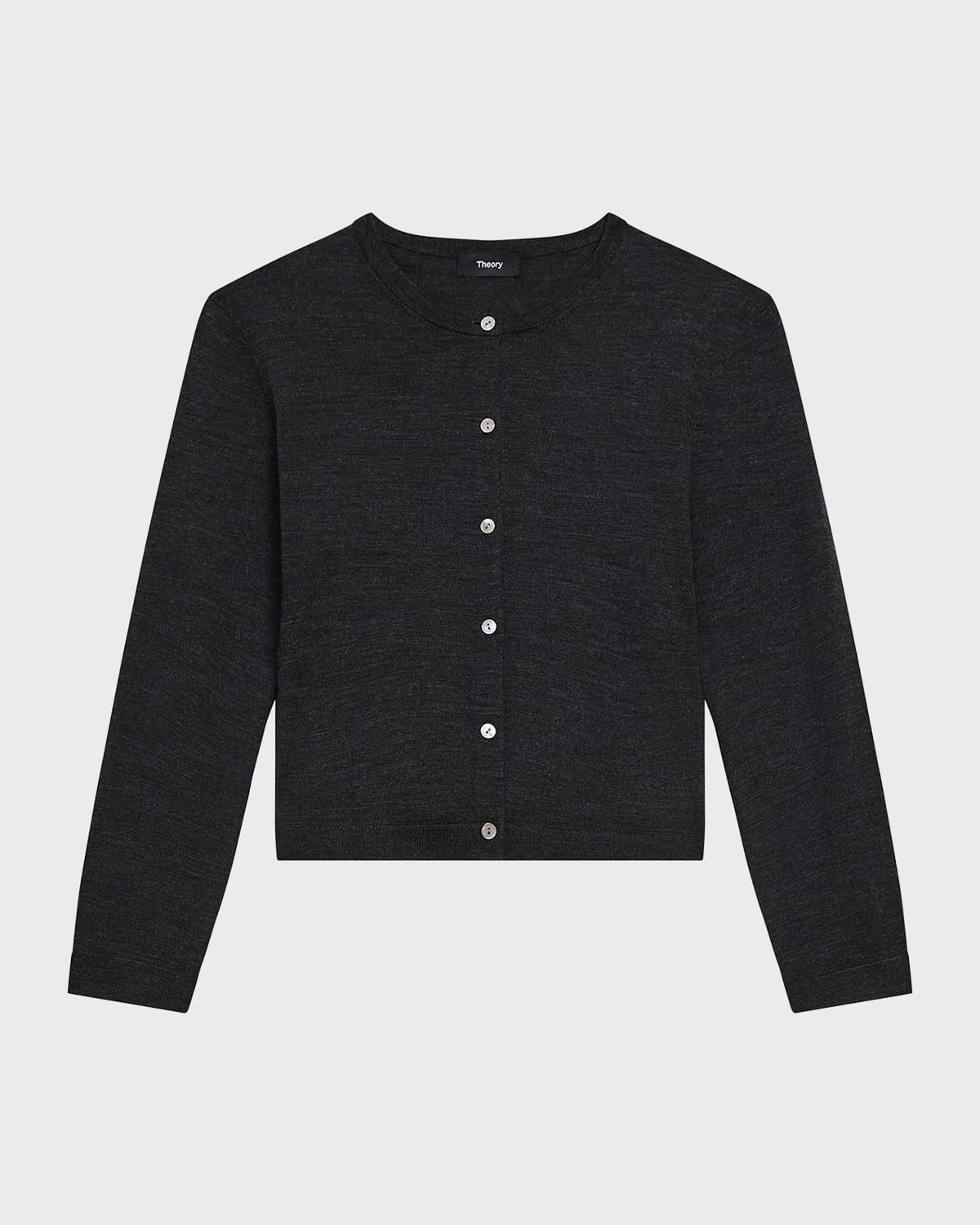 Regal Merino Wool Cropped Cardigan