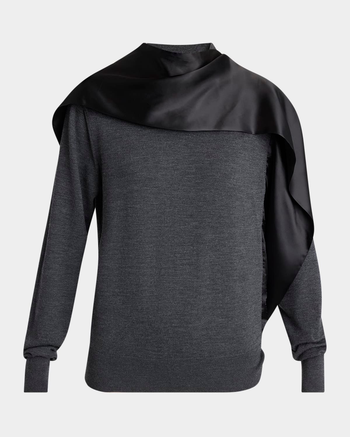 Satin Scarf Wool Sweater