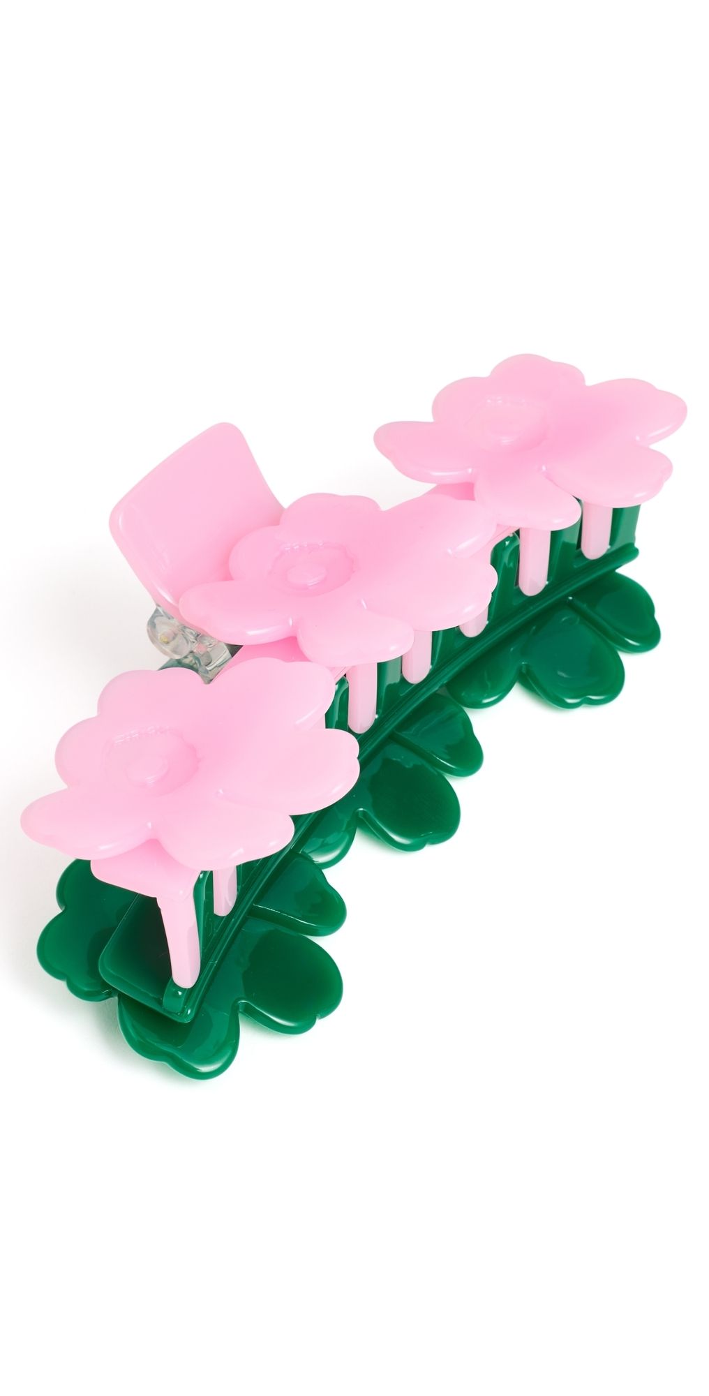 Marimekko Mini Unikko Hair Clip Pink/Dark Green One Size