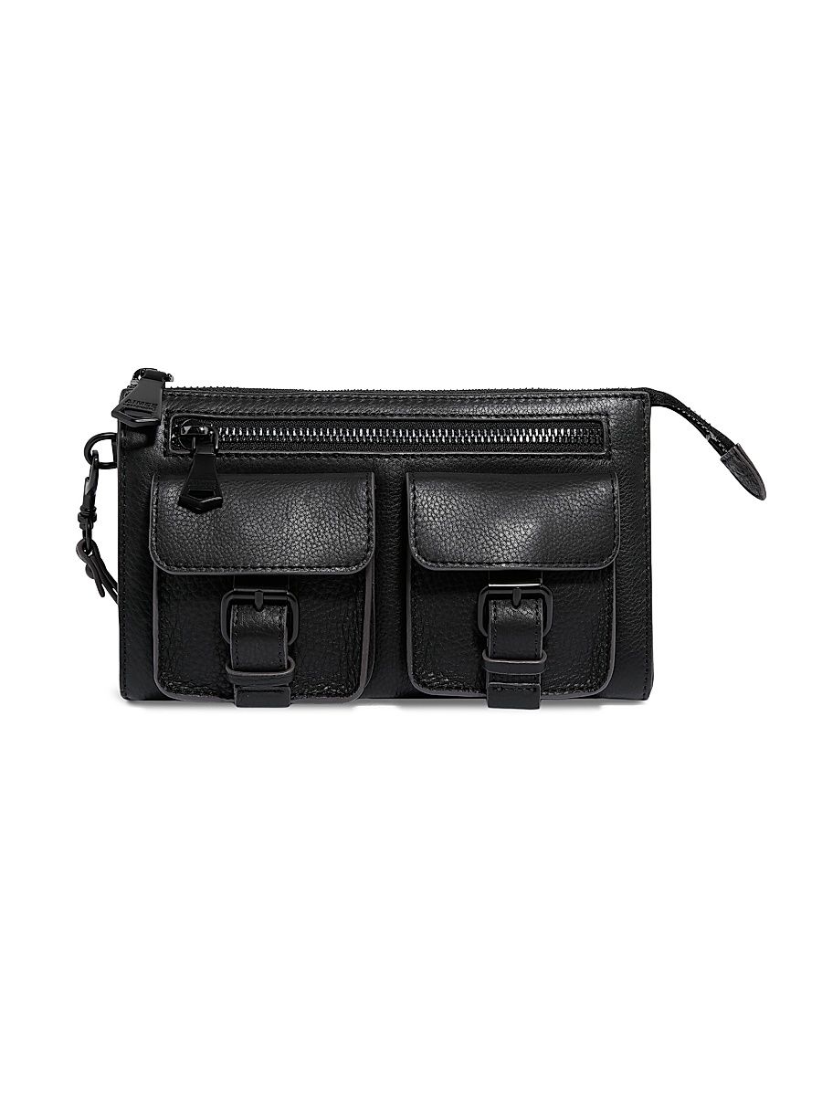 Women's Saddle-Up Leather Wristlet Clutch - Black