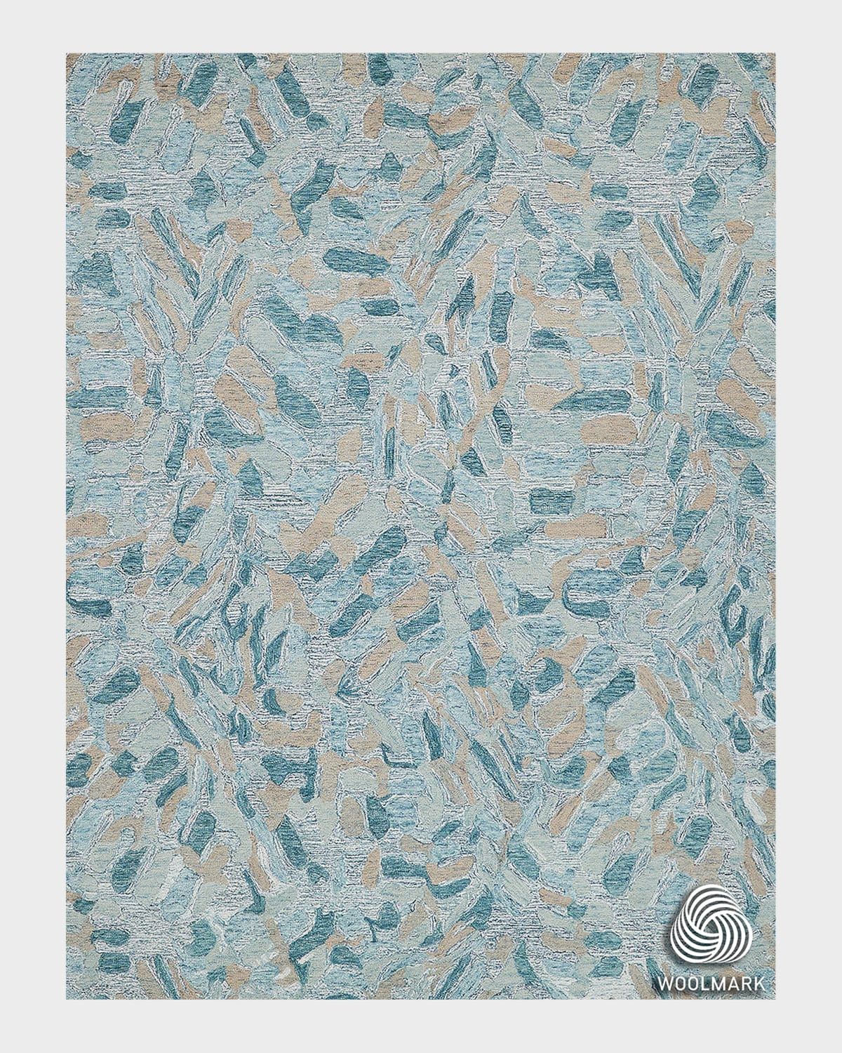 Botanica Turquoise/Ivory/Multi New Zealand Wool hand-tufted Area Rug