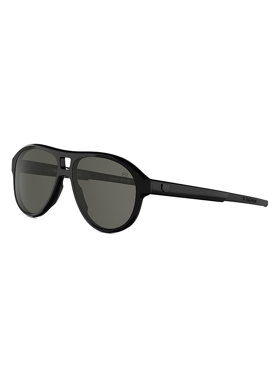 Men's Golden Age 58MM Aviator Sunglasses - Shiny Black Smoke