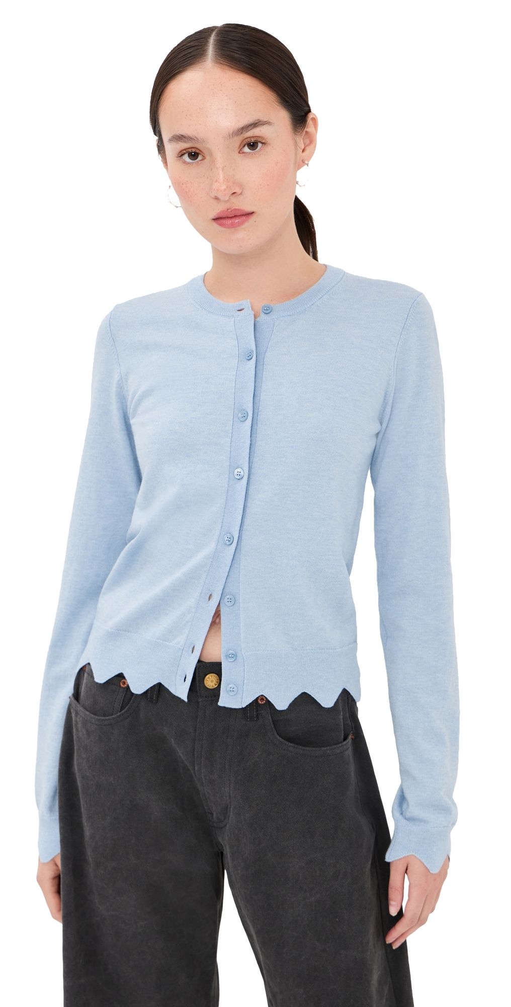 Marc Jacobs Scallop Daisy Cardigan Blue Mist M