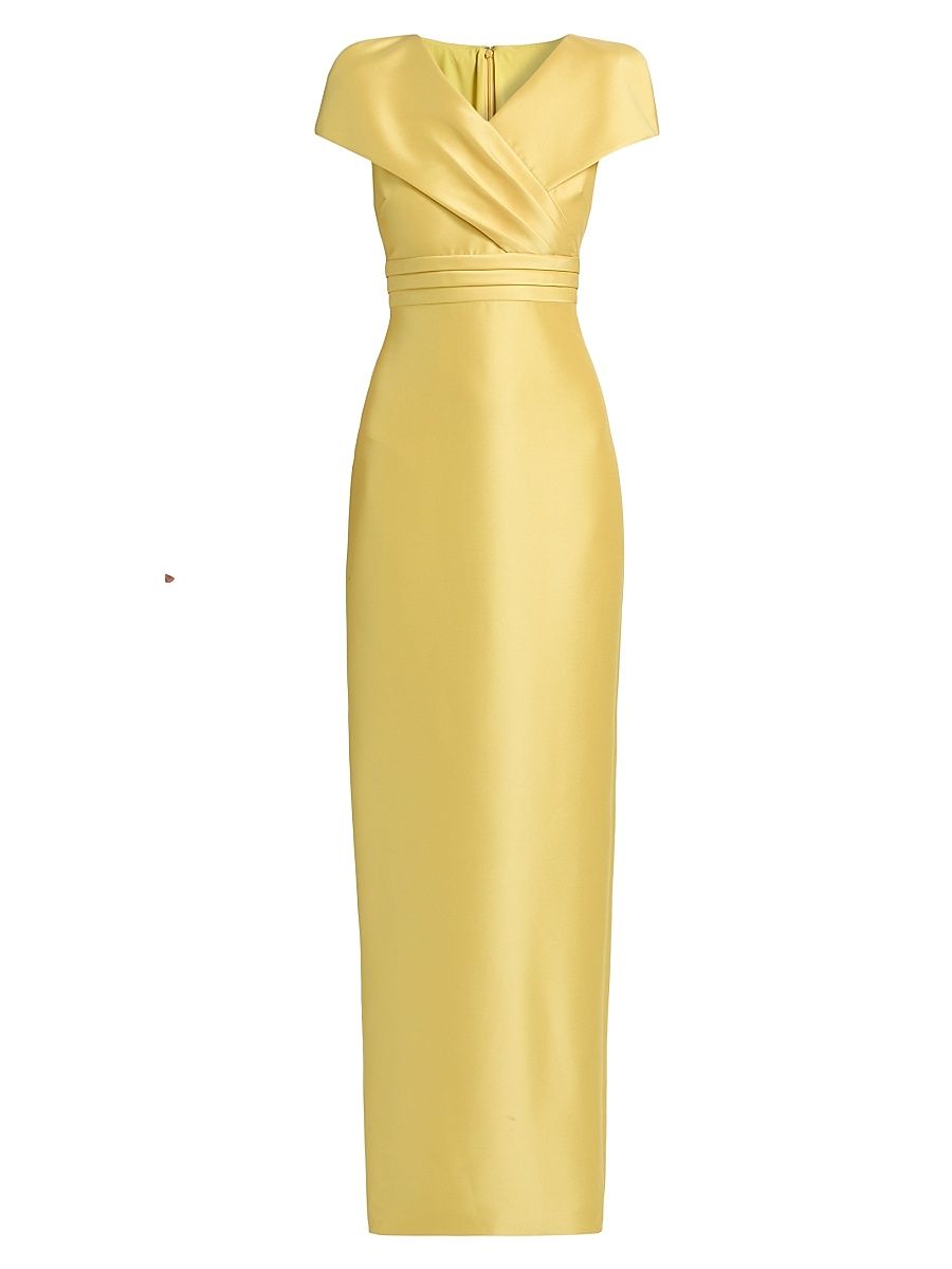 Women's Stretch Mikado Column Gown - Marigold - Size 16