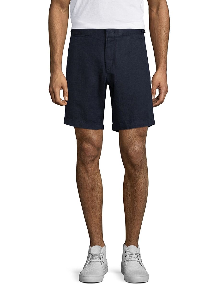 Men's Norwich Linen Shorts - Navy - Size 38
