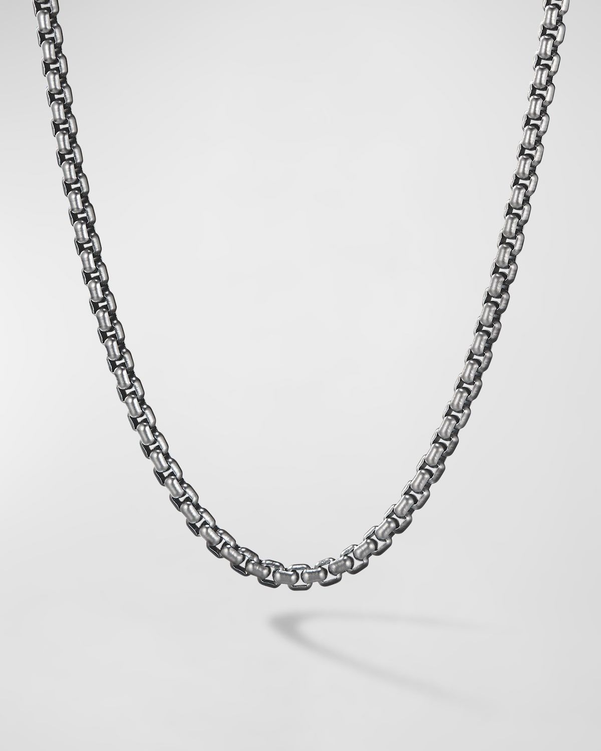 Men & apos;s Box Chain Necklace in Darkened Stainless Steel, 4mm, 22"L