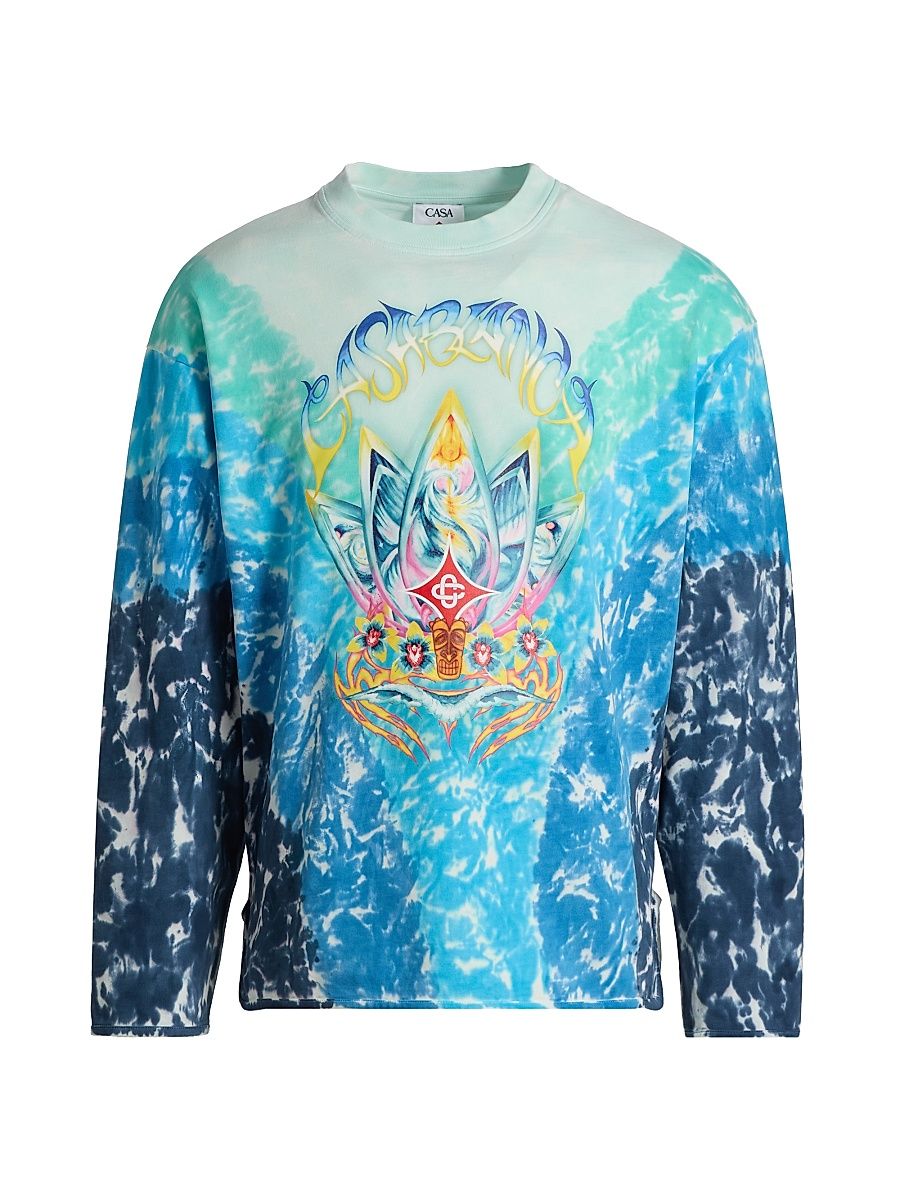 Men's Surf Lotus Tie Dye Long-Sleeve T-Shirt - Tie Dye Jersey - Size XXL