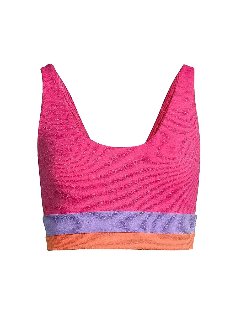 Women's Mackenzie Metallic Bikini Top - Coral Bay Colorblock - Size XL