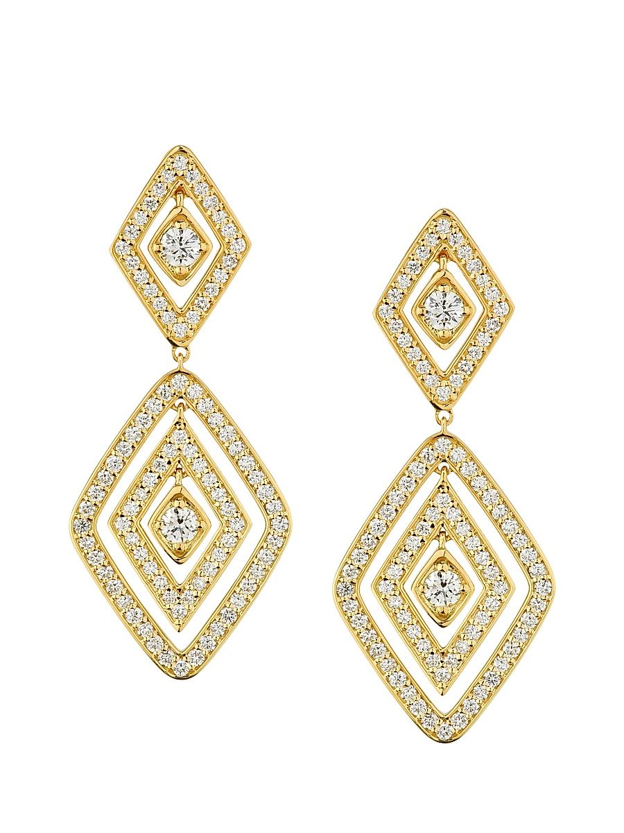 Women's Diamante 18K Yellow Gold & 1.95 TCW Diamond Drop Earrings - Yellow Gold