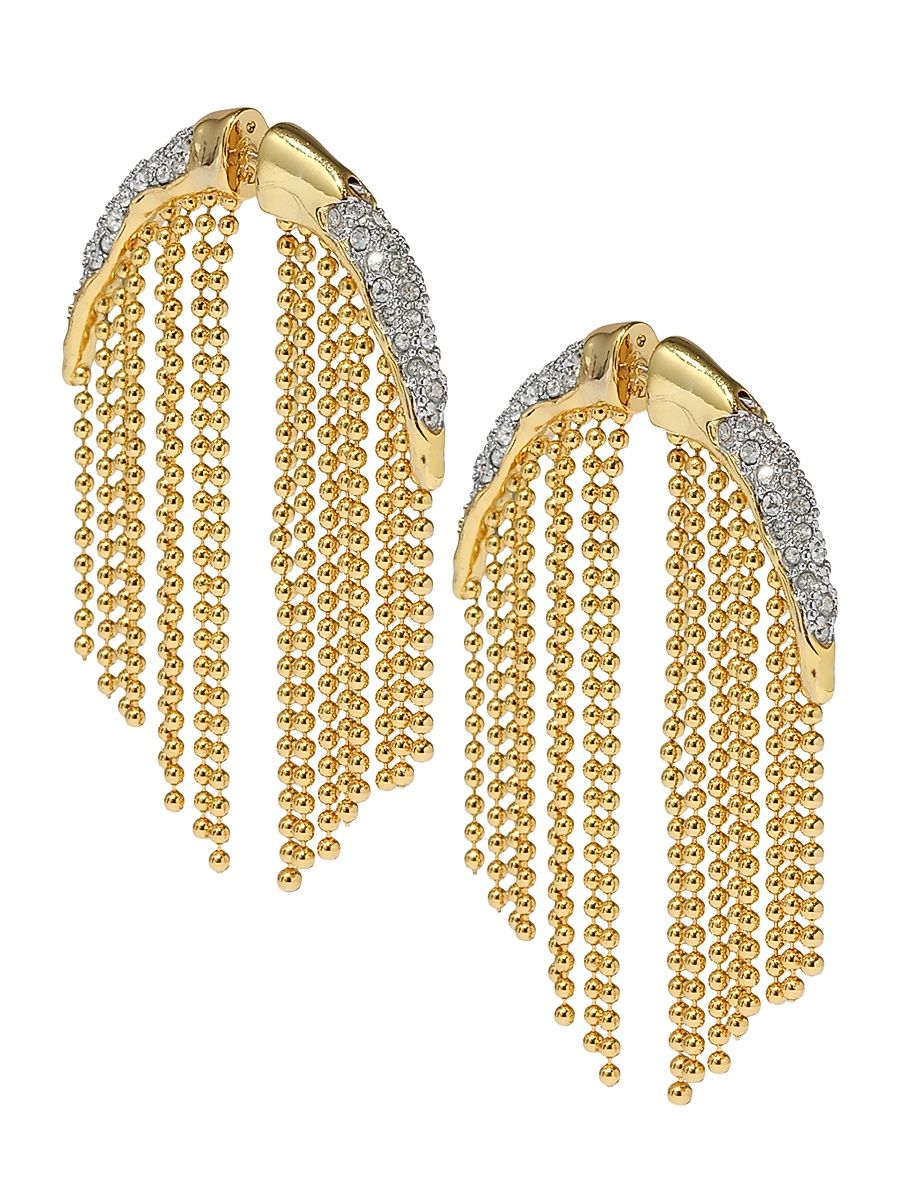 Women's Solanales 14K-Gold-Plated, Rhodium-Plated & Crystal Fringe Earrings - Crystal