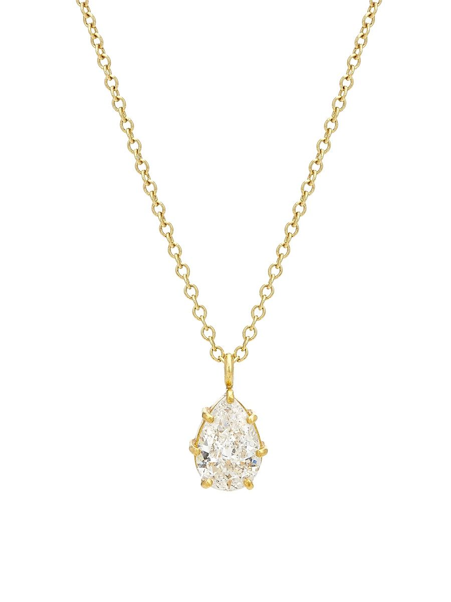 Women's 18K & 24K Yellow Gold & Diamond Pendant Necklace - Yellow Gold