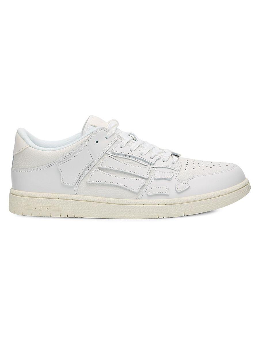 Men's Skel Appliqué Leather Low-Top Sneakers - White - Size 7
