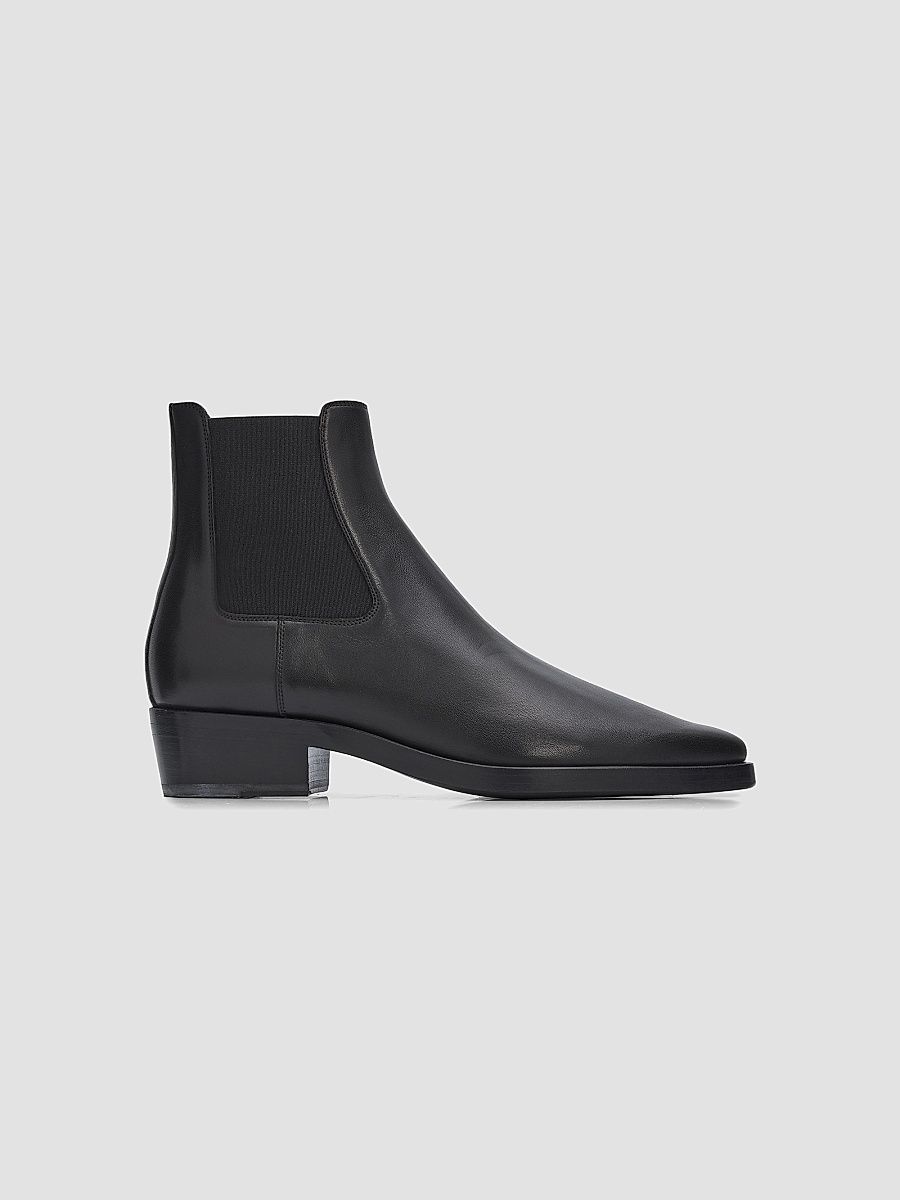Men's Eternal Leather Cowboy Boots - Black - Size 8