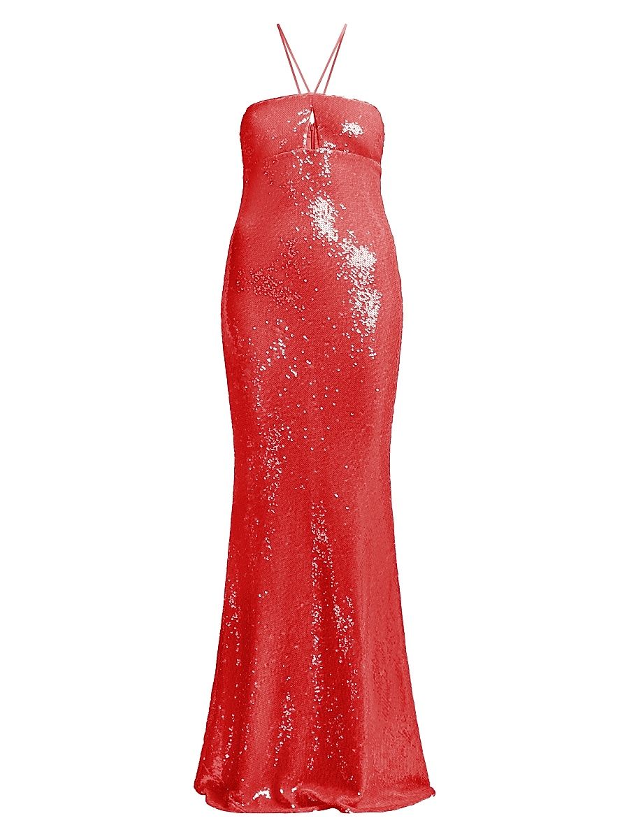 Women's Colette Sequined Mermaid Gown - Candy Pink - Size 0