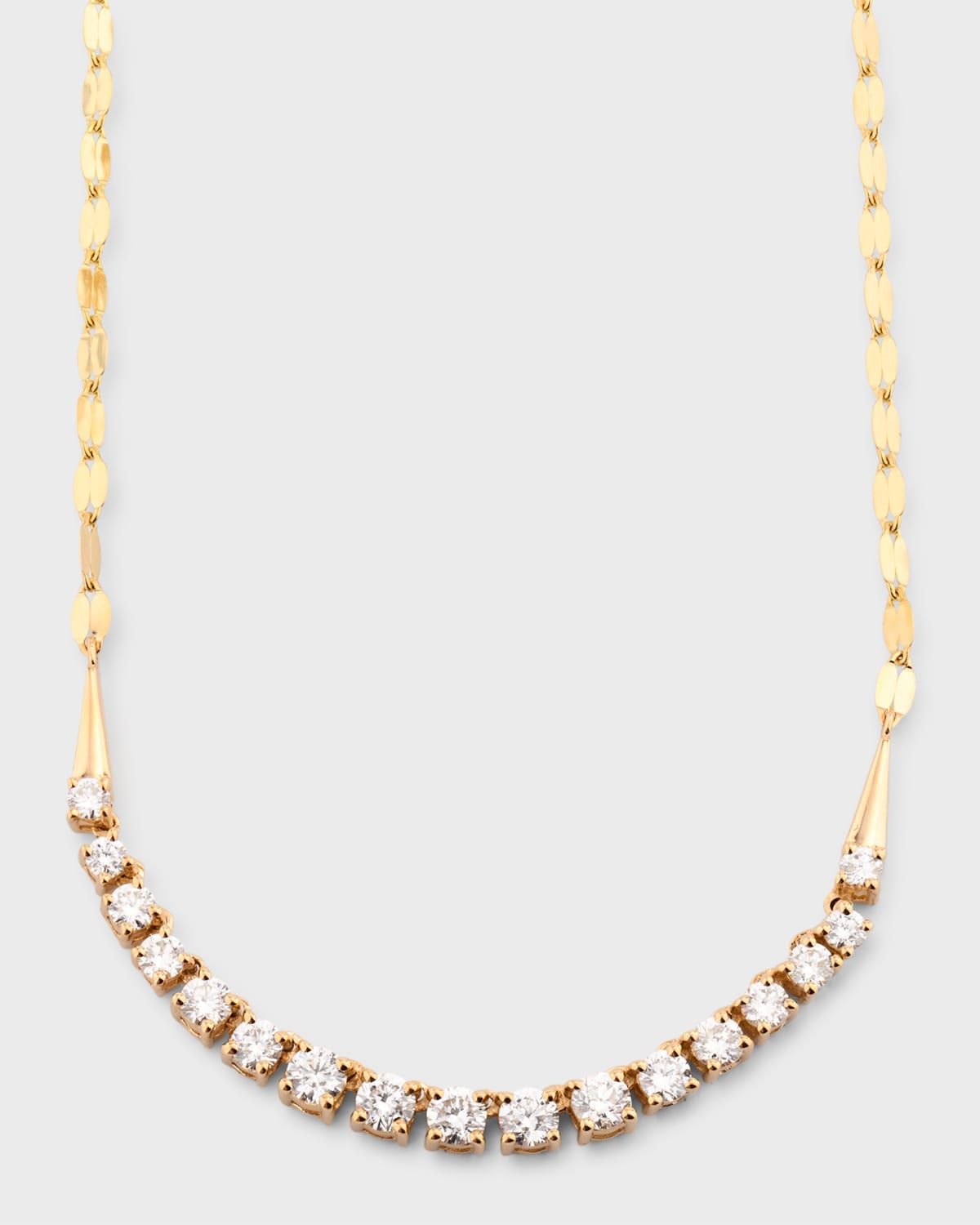 14K Gold Flawless Graduating Diamond Tennis Necklace