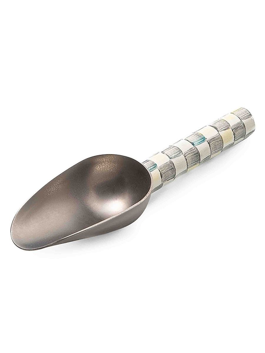 Small Sterling Check Enamel Scoop
