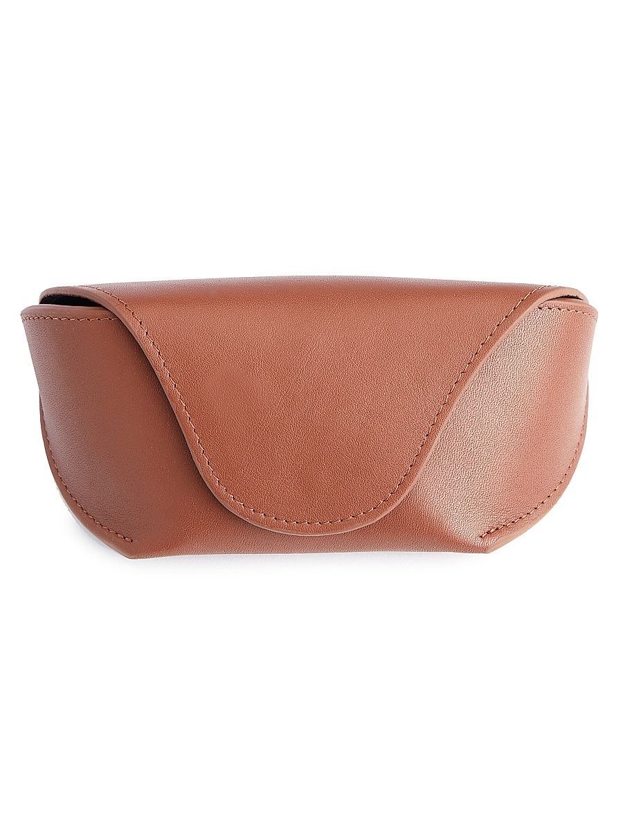 Royce New York Women's Leather Sunglasses Carrying Case - Tan