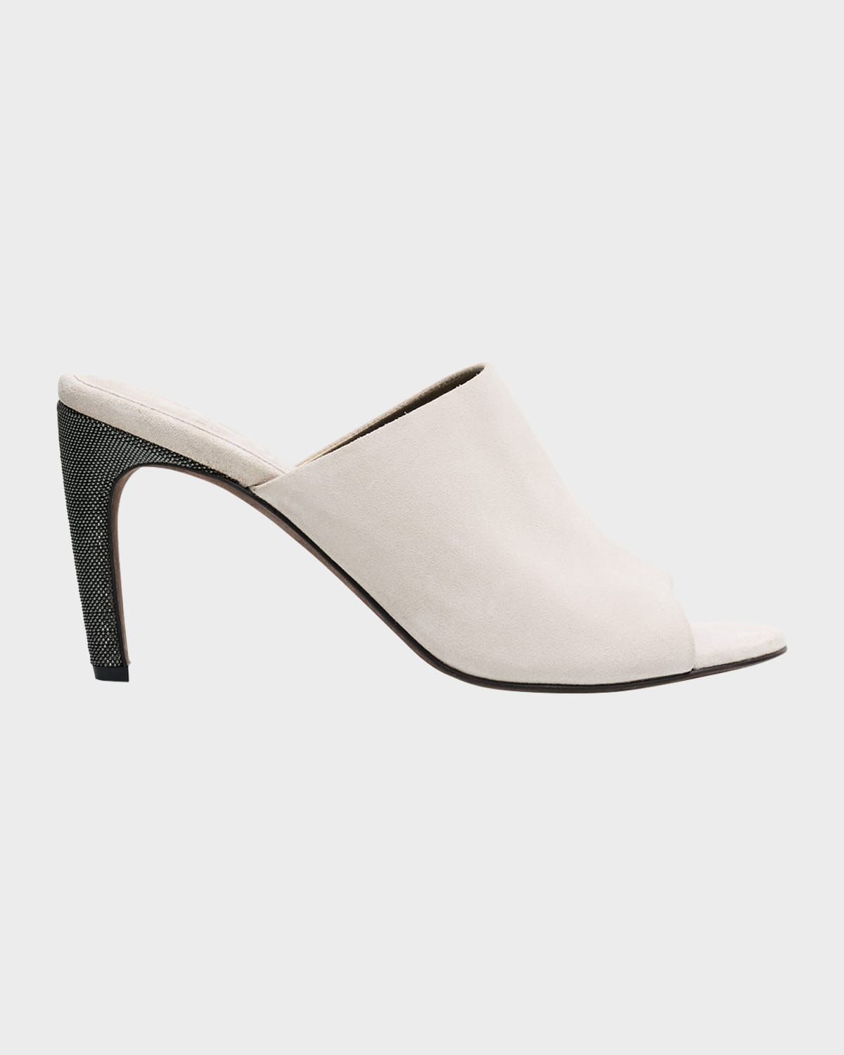 80mm Monili Suede Mules