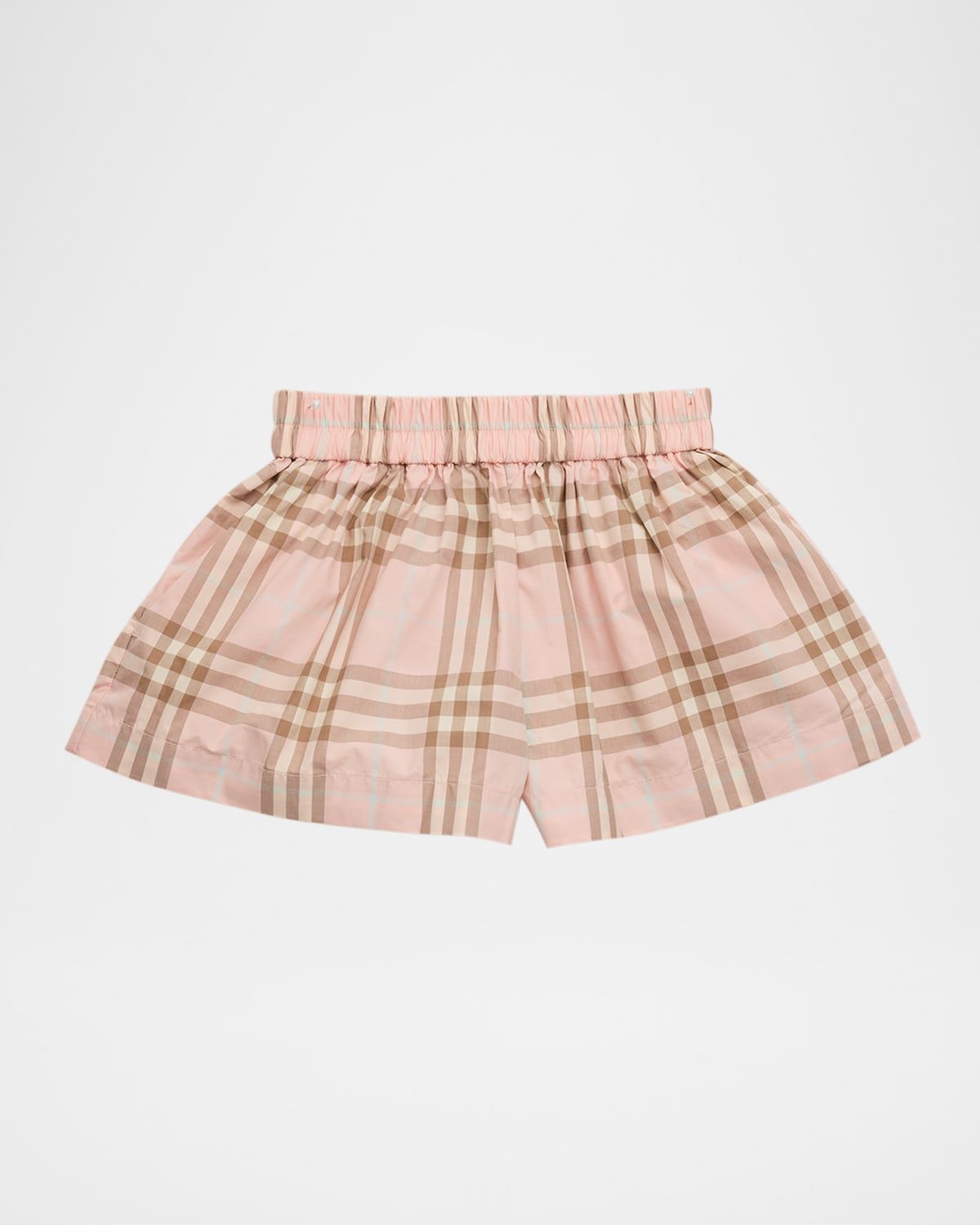 Girl & apos;s Wide-Leg Check Cotton Shorts, Size 6M-3
