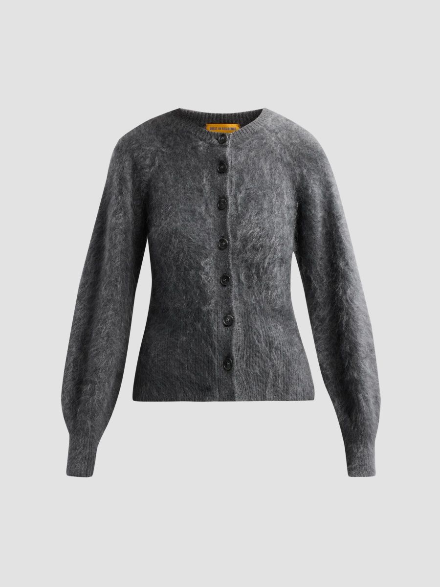 Guest in Residence Women's Grizzly Sculpted Cashmere Cardigan - Charcoal - Size XS