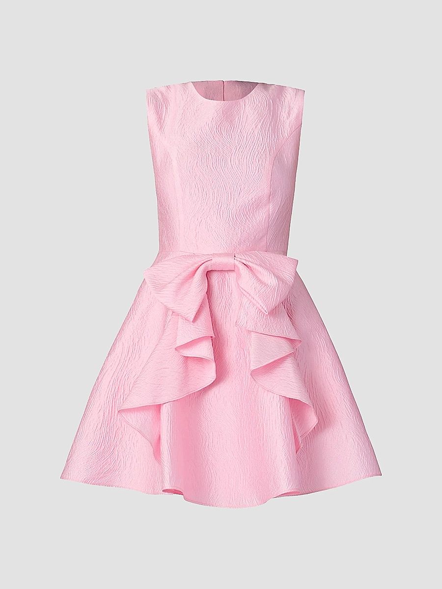 Shoshanna Women's Gabby Wave Jacquard Bow Minidress - Peony - Size 12