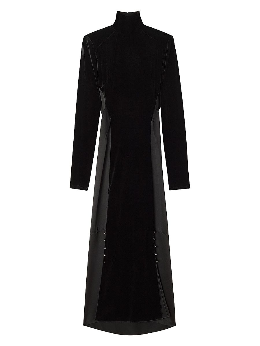 Women's Velvet Midi Dress - Black - Size 6