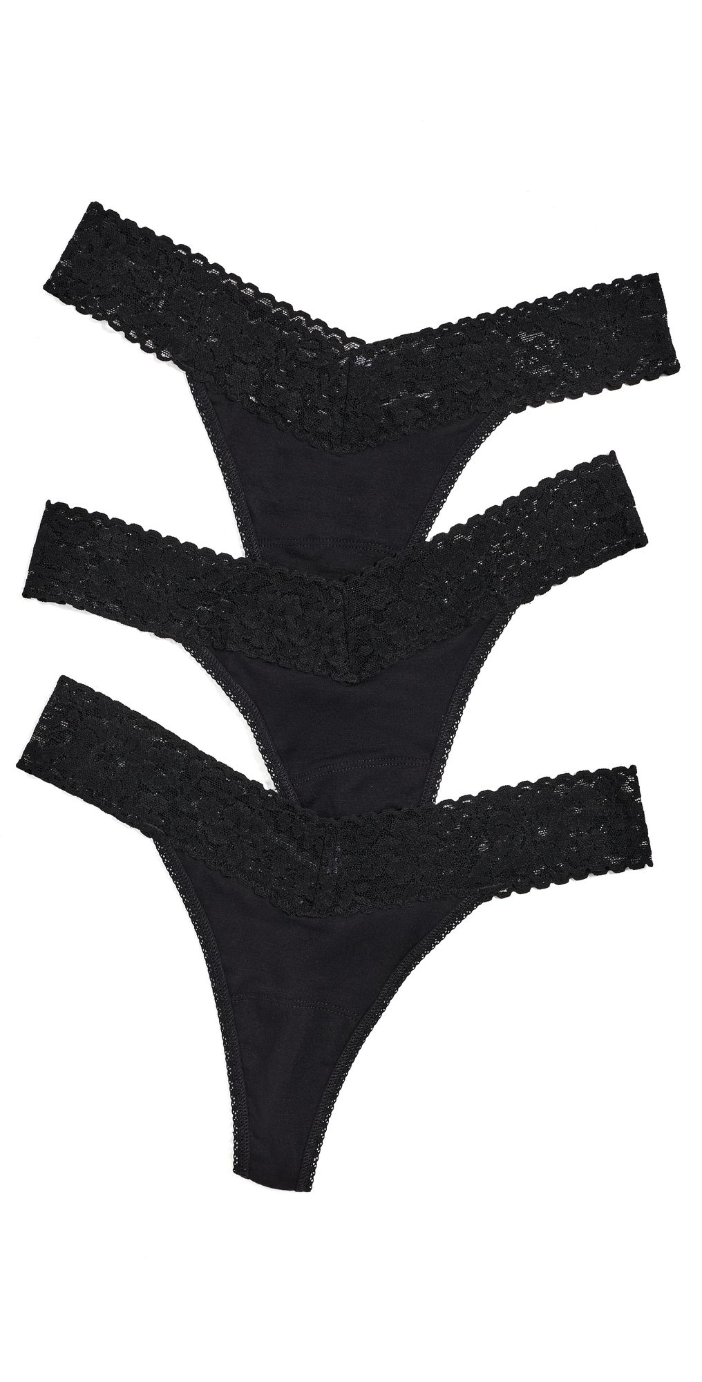 Hanky Panky Dreamease Original Rise Thong 3 Pack Black One Size