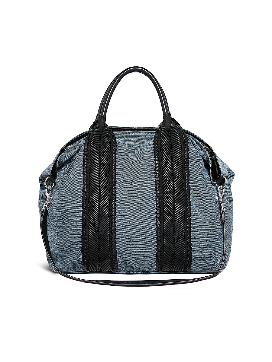 Women's All For Love Leather Convertible Top Zip Tote Bag - Bright Denim Leather