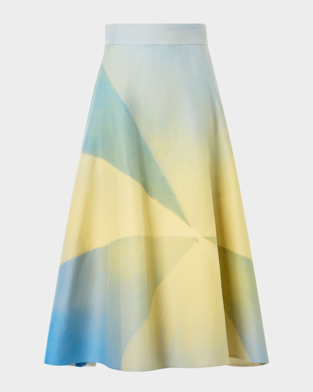 Sunbeam Print Cotton Midi Skirt