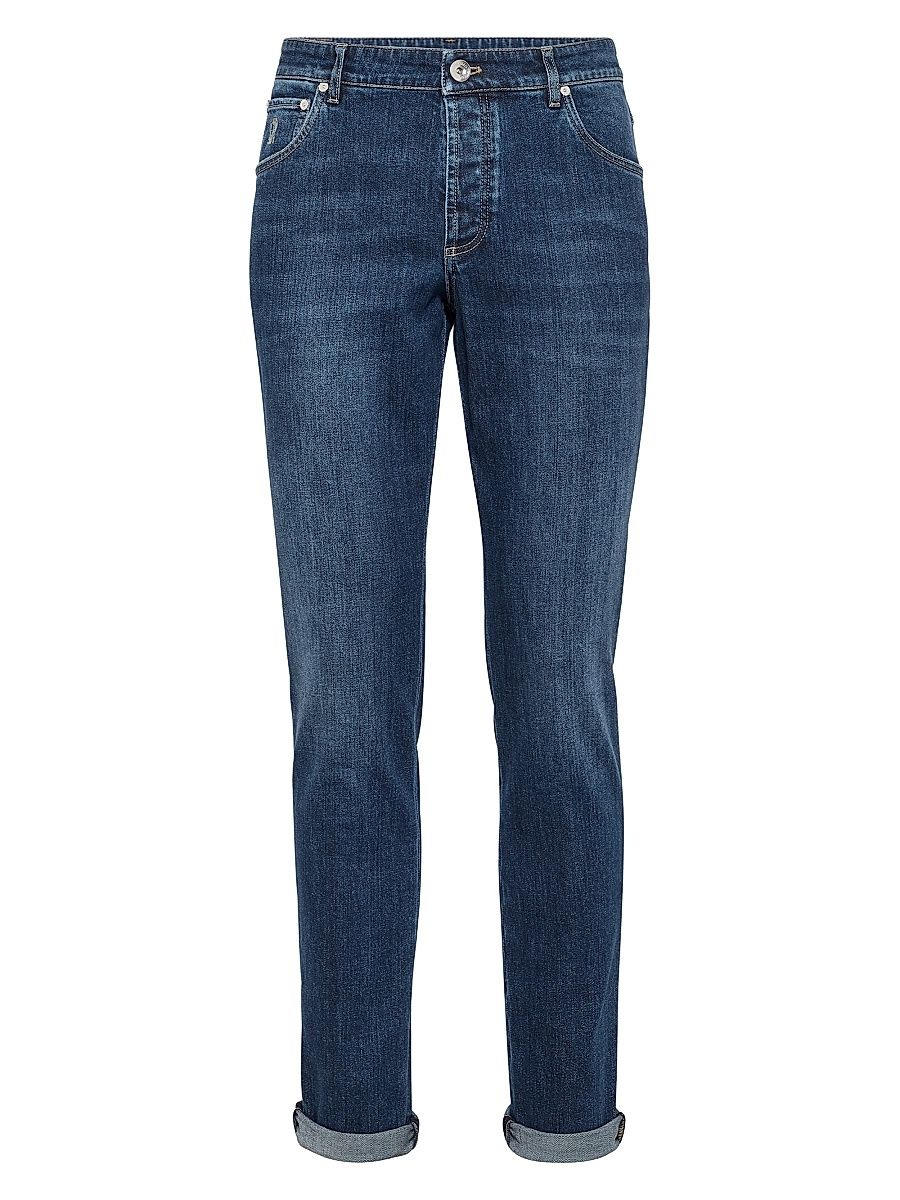 Men's Comfort Denim Slim Fit Five Pocket Jeans - Dark Denim - Size 46