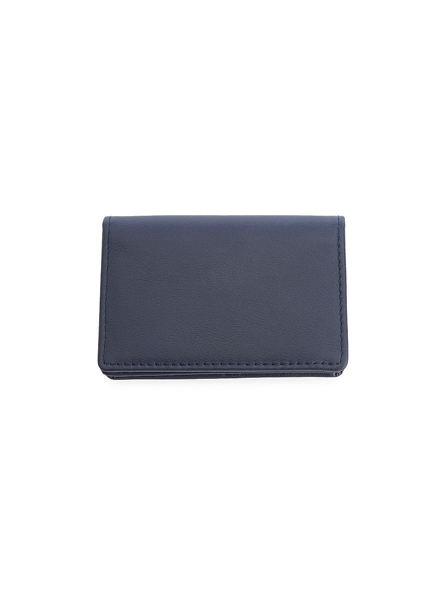Men's Leather Business Card Holder - Blue