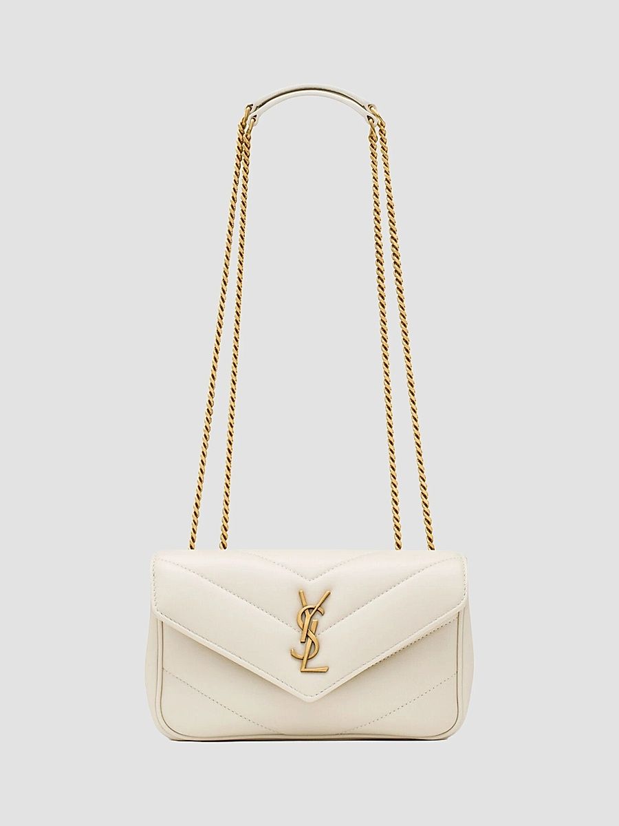 Saint Laurent Women's Loulou Mini Crossbody Bag - White