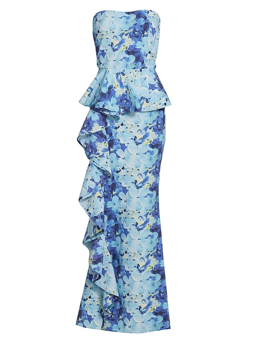 Women's Hafsa Sje Floral Peplum Gown - Provence Print - Size 16