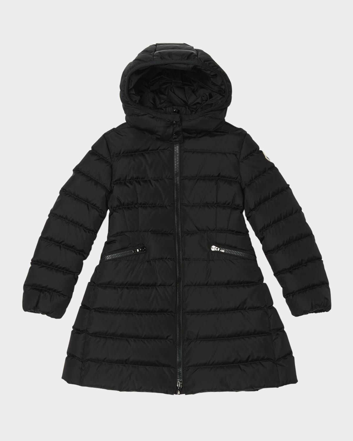 Girl & apos;s Charpal Hooded Long Down Coat, Size 4-6