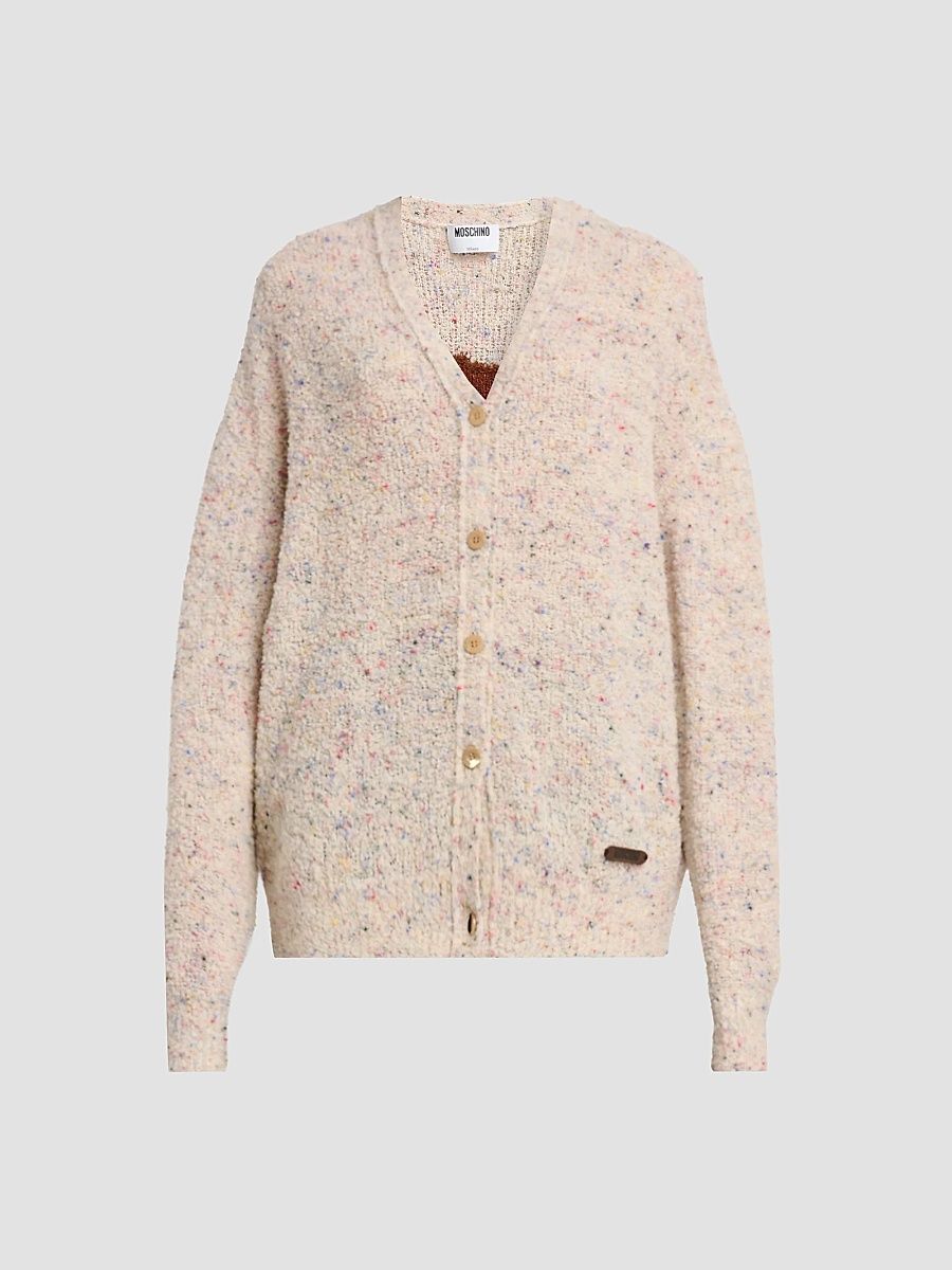 Women's Wool-Blend Bouclé Cardigan - Multi Ivory - Size 6