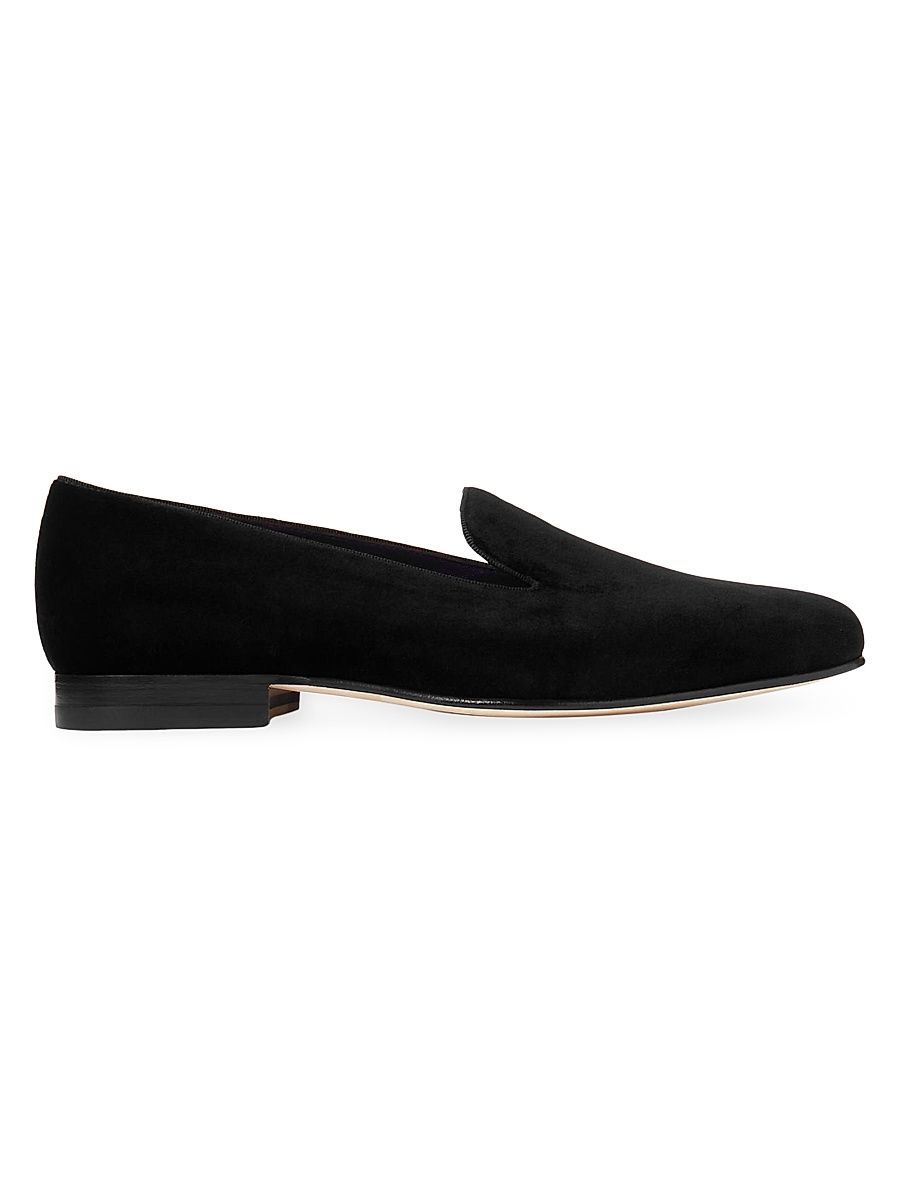 Men's Alonzo Velvet Loafers - Black - Size 10.5