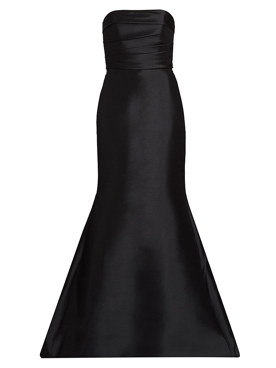 Women's Taffeta Strapless Trumpet Gown - Black - Size 8