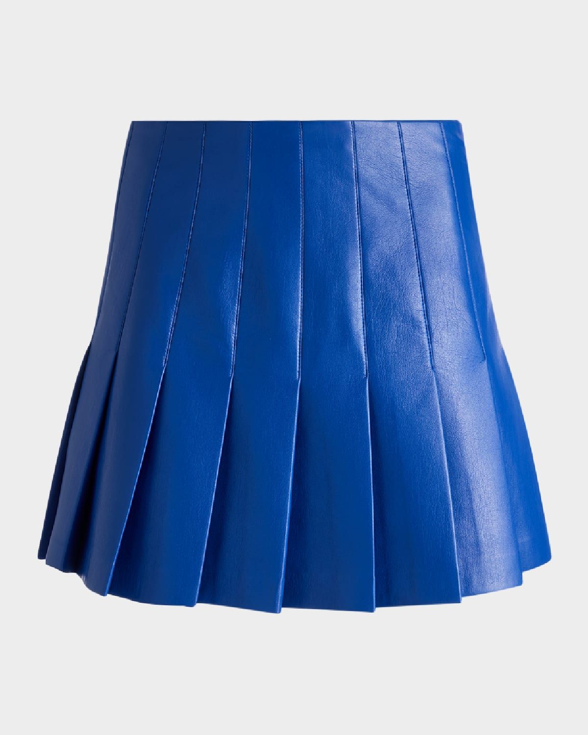 Carter Vegan Leather Stitch Pleated Mini Skirt