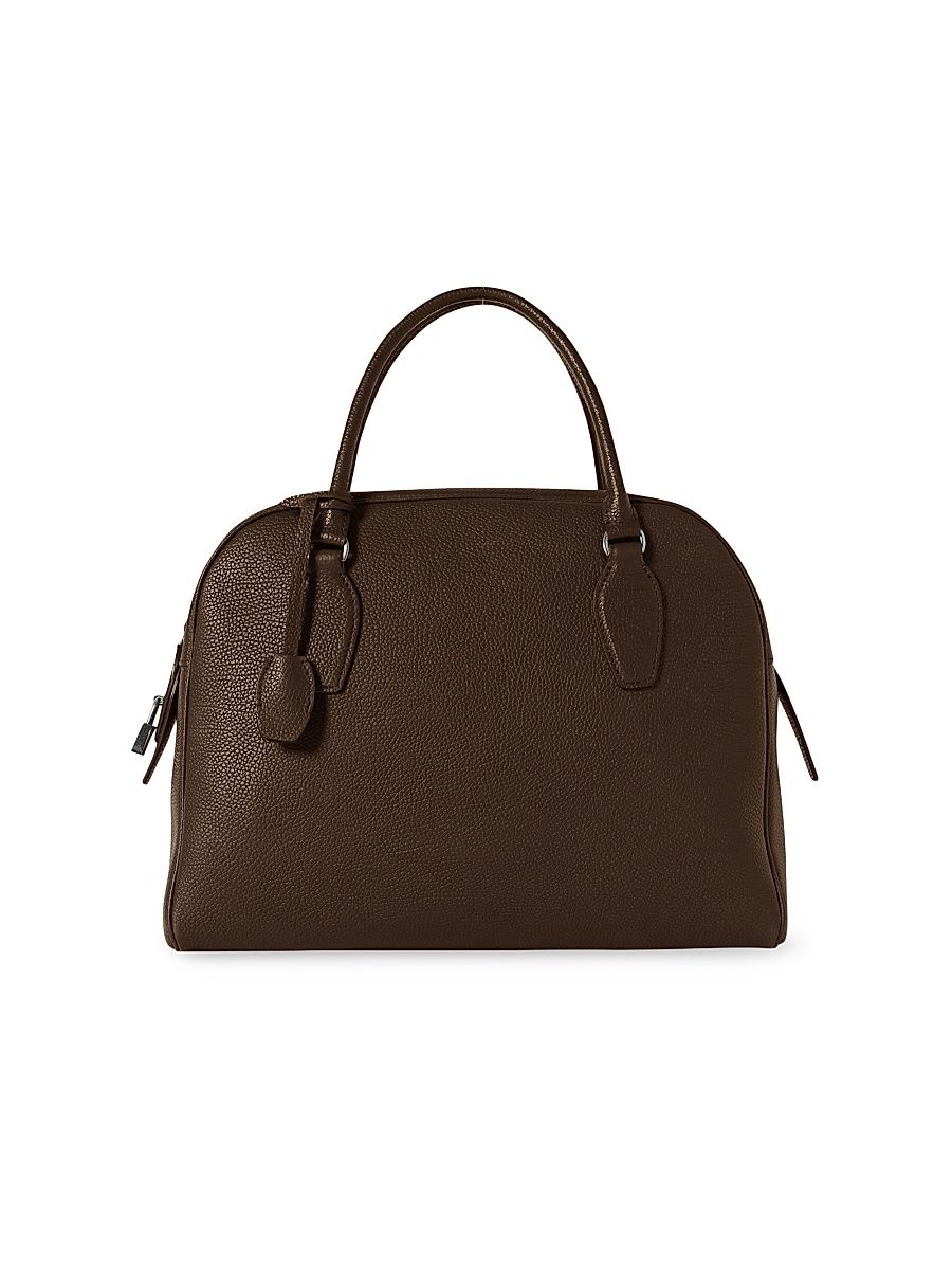 Women's India 12 Pebbled Leather Top Handle Bag - Deep Brown