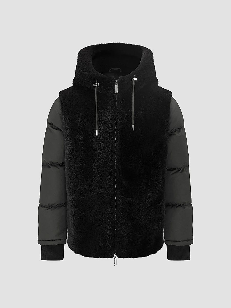 Lyla Grant Women's Faux Fur Mink Quilted Coat - Black - Size Small