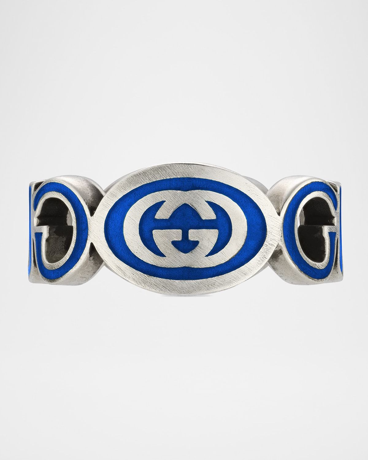 Men & apos;s Interlocking G Enamel Band Ring