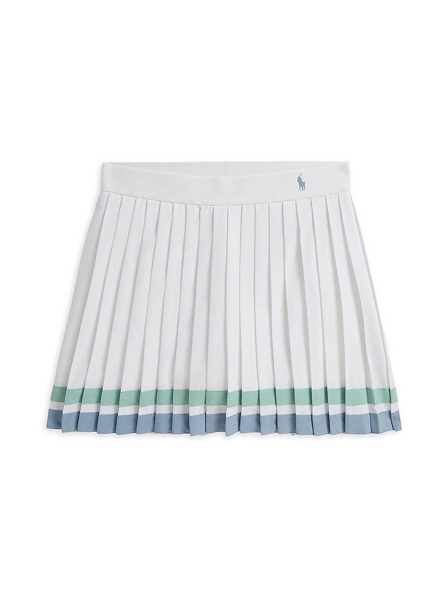 Little Girl's & Girl's Striped Pleated Skort - White - Size 12
